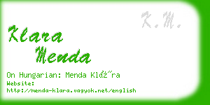 klara menda business card